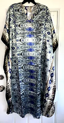 Nwt Sante Mumu 1x 2x 3x Kaftan Caftan House Dress Blue Grey White Beads Sequins • $15.39