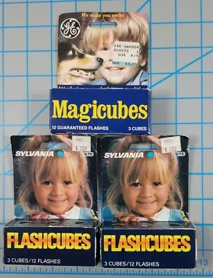 3 Boxes Of Vintage GE Magicubes & Sylvania Blue Dot Flash Cubes 36 Total Flashes • $19.99