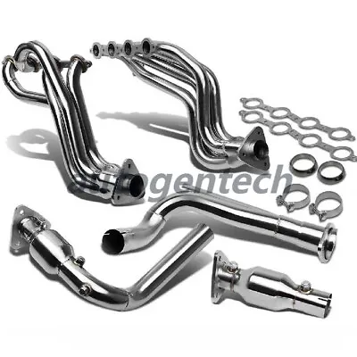 SS Long Tube Exhaust Header Manifold+Y-Pipe Fit 99-05 Silverado Sierra 4.8L 5.3L • $269.99