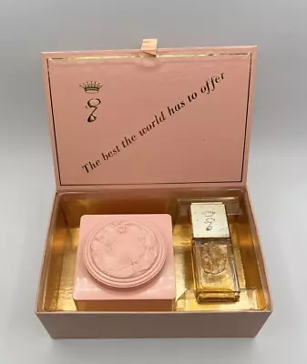 NEW Vintage 300 Set Evyan Perfumes White Shoulders 1.5 Oz Cologne Powder + Puff • $32.95