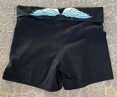 Victorias Secret Womens Black Shorts Angel Wing Graphic Size Large • $17.99