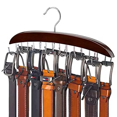 Belt Hanger4 Hooks Belt Holder For Closet Wooden Tie/Belt Rack 1 Walnut Wood • $16.64