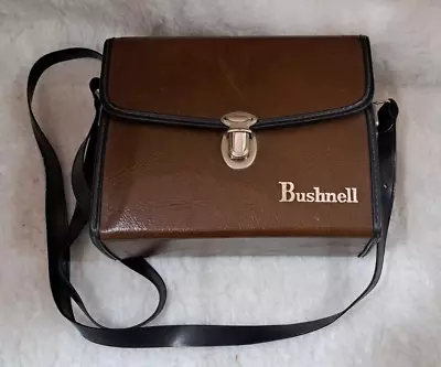 Vintage Bushnell Brown Leather Case For Binoculars With  Strap 7.25  X 6  • $23.44