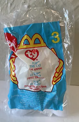 NEW # 3 Flip The Cat McDonalds Ty Teenie Beanie Baby 2000 Unopened White Cat • $8.99