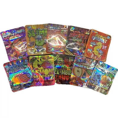 New 100pcs Mylar Bags 3.5g Gummies Blue Guava Peach Berries Exotic Bag Packaging • $18.69