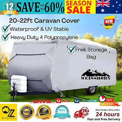 Weisshorn 20-22ft Caravan Cover Campervan 4 Layer Heavy Duty UV Water Resistant • $148.33