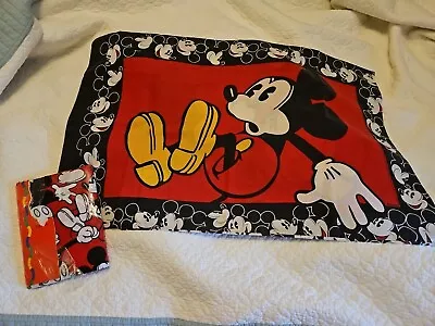 Vintage Disney Mickey Mouse Pillow Case & Valance  • $24.99