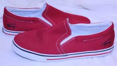 Tommy Hilfiger Shoes Women's 10 M Casual Loafers Sneakers Red Fabric Slip On • $12