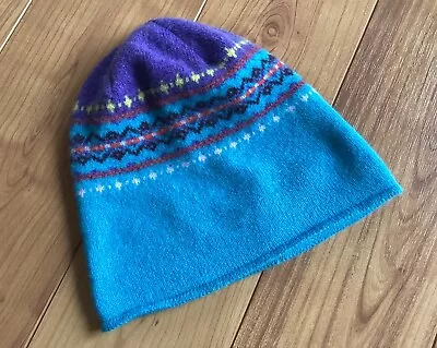 Eribe Scotland 100% Wool Alloa Fair Isle Beanie Hat RRP £44 • £30