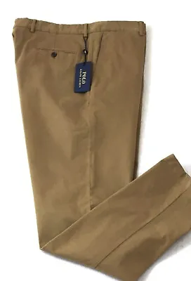 Polo Ralph Lauren Stretch Pants New Ghurka Brushed Suede Texture 38/34 NWT $145 • $49.49