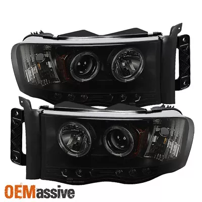 For 02-05 Ram 1500 | 03-05 Ram 2500 3500 Black Smoked Halo Projector Headlights • $136.99