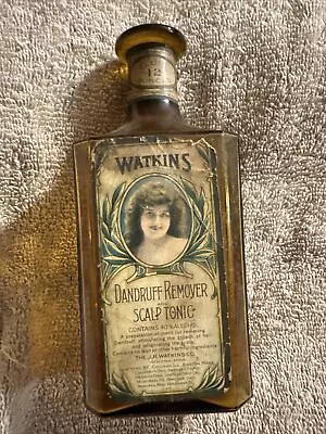 Scarce Nice Paper Label Watkins Dandruff Remover  Medicine Advertising Bottle • $48