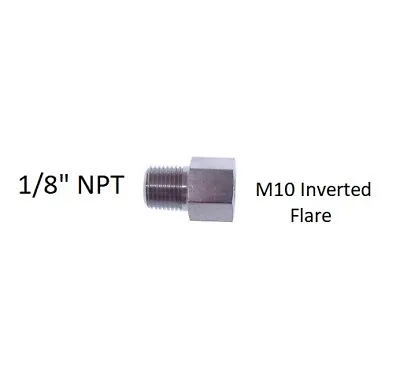 M10 To 1/8 NPT Brake Line Fitting Metric 10mm Adaptor 1/8  Pipe 783 • $9.99