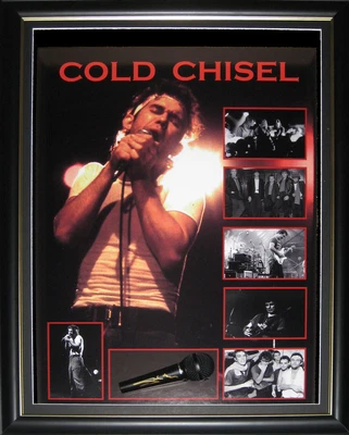 $495 • Buy Cold Chisel Jimmy Barnes Signed & Framed Microphone With Certificate