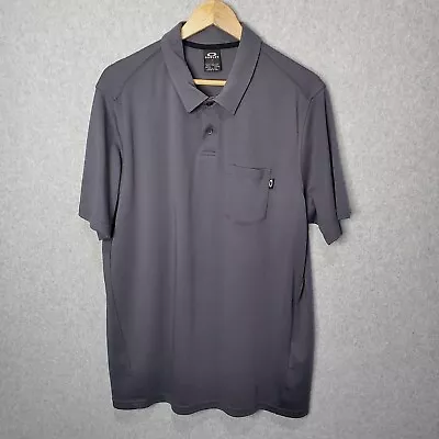 Oakley Golf Polo Short Sleeve Mens Size Large Gray Athleisure Cotton Blend • $5.98