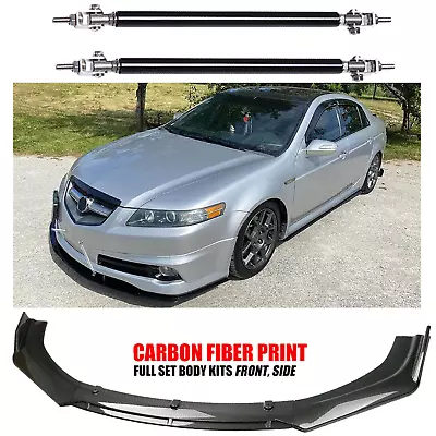 Front Bumper Lip Splitter Spoiler Kit Carbon Fiber For Acura TL 2008-2014 V • $69.99