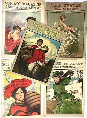 1904-09 SUNDAY MAGAZINE Lot Of 5 Issues CHICAGO RECORD-HERALD Arthur Conan Doyle • $39.99