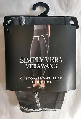 Simply Vera Wang Cotton Front Seam Leggings Grey Heather S/M/L Org: $32 • $9.95