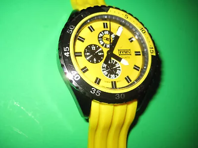 Mark Naimer Mens Watch Yellow Mn2066 Chrono Style (faux Dials) • $40