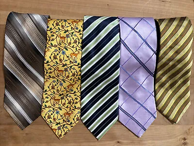 Vintage Silk Dress Suit Ties Lot 5 Pierre Cardin Hugo Boss • $12.99