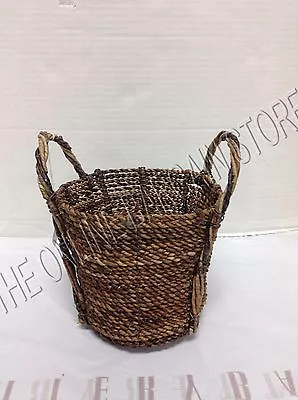 1 Pottery Barn Perry Dark Seagrass Handwoven Storage Organization Basket SMALL • $18.74