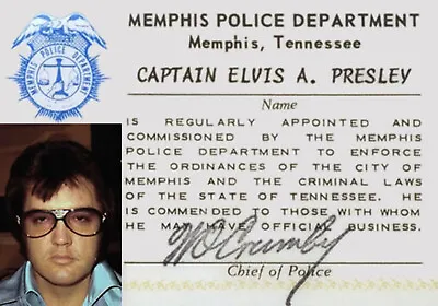 Captain Elvis Presley Memphis Police Department I.D • $24.95