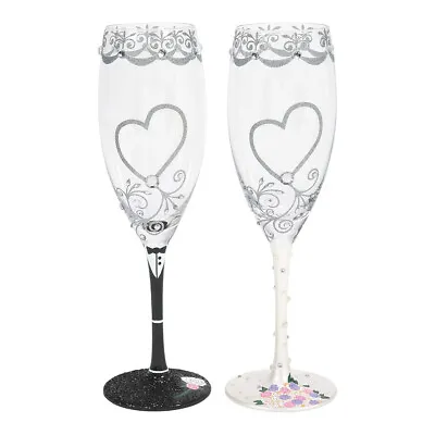 Lolita Mr & Mrs Wedding Toasting Glasses Gift Set • £20.78