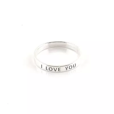 Sterling Silver Engraved  I Love You  Band Ring • $13.90