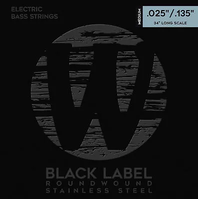 Warwick Black Label Bass Strings 6-String Set Medium 025-135 (40401 M 6 • $38