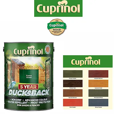 Cuprinol 5 Year Ducksback Garden Shed & Fence Paint 5L All Colours • £17.99