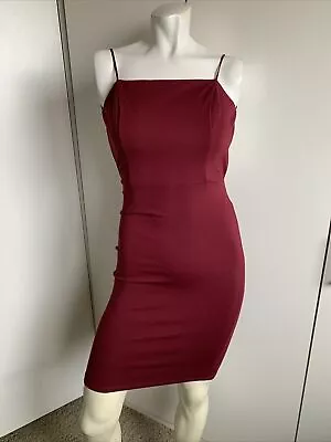 Soprano XS Wine Colored Spaghetti Strap Open Back Mini Sheath Dress • $9.99