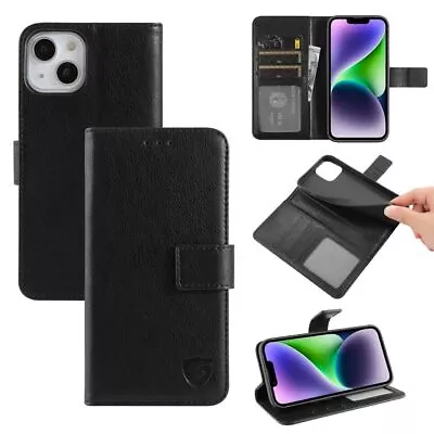 Leather Flip Wallet Card Holder Case Cover For New Galaxy S24 S23 IPhone 1514 • £4.95