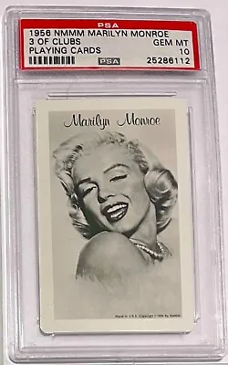 1956 NMMM MARILYN MONROE Playing Cards 3 Of Clubs PSA 10 GEM MT • $91.90