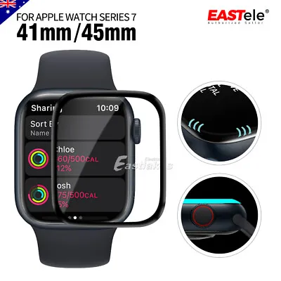 $5.95 • Buy For Apple Watch Series 8 7 41/45mm EASTele Full Tempered Glass Screen Protector