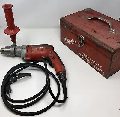MILWAUKEE 0301-20 1/2  Pistol Grip Magnum Drill W/ Quik Lok Cord & Steel Case • $89.95