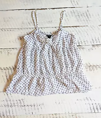 Moda International Size S Vintage Y2K 2000s White Boho Ikat Print Cami Tank Top • $9.99