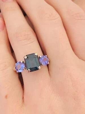 £31 • Buy 18ct Gold Green Spinel Tanzanite Ring