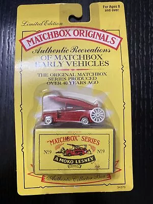 Matchbox Originals Moko Lesney 1948 Red  #9 Fire Engine Limited Edition 1995 New • $10