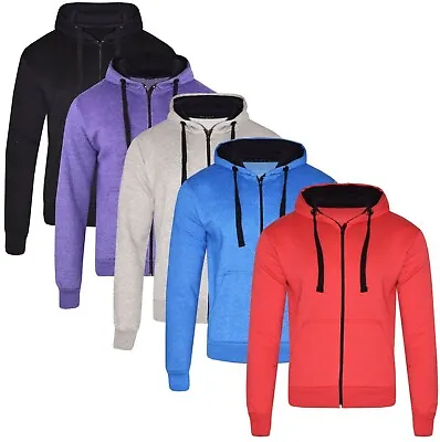 Ladies Womens Plain Zip Up Coloured Fleece Sweatshirt Hoodie Jacket Hooded Top • £11.99