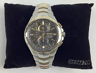 SEIKO Men's Coutura Solar Perpetual  SSC376 Calendar Chronograph Watch • $200