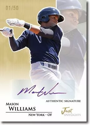 MASON WILLIAMS 2011 Just SPOTLIGHTS Rookie Autograph GOLD Auto RC #/50 • $14.99