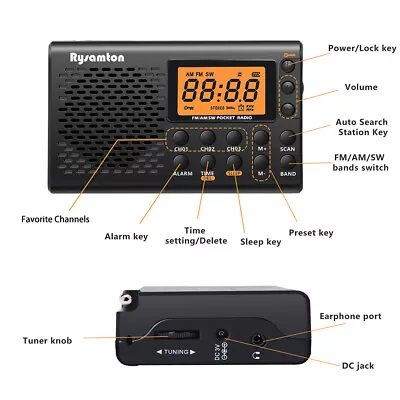 Mini Portable Pocket Digital LCD AM FM Radio Battery Powered Receiver Speaker • $21.31