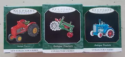 Lot 3 Die-Cast Metal Hallmark Miniature Antique Tractors Keepsake Ornaments • $9.99
