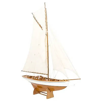 Nautical Memorabilia Solid Model Ship Yacht Boat Wood 135cm No Kit • £304.08