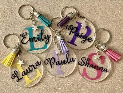 Personalised Keyrings Any Letter Any Name Any Colour Novelty Gift Present • £2.75