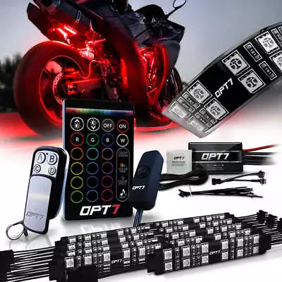 OPT7 10pcs Motorcycle LED Light Pair Strips Kit All-Color Under Glow Neon Sport • $75.99