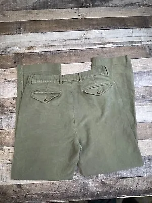 Orvis Men 34 X 32 Soft Cotton Pants Safari Relaxed Green Outdoor Tag 36 • $27.99