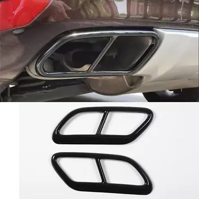 Steel Gloss Black Rear Exhaust Muffler Tail Pipe Cover For Volvo S60 V60 2020-22 • $29.44