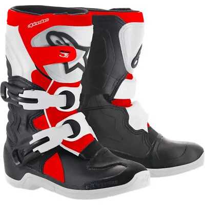 Alpinestars MX/Motocross Kids TECH 3S Boots (Black/White/Flo Red) 13 • $153.10