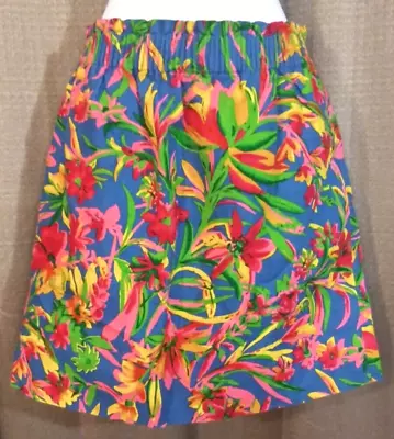 J Crew Womens Linen Blend Pullon Pencil Skirt Multicolor Floral Above Knee Sz 8 • $18.95